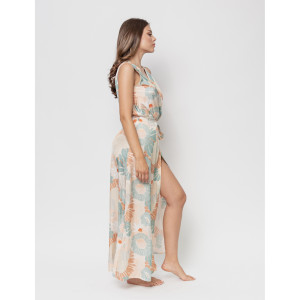 Wiązana sukienka maxi Eco Vero - Wiązana sukienka maxi Eco Vero M